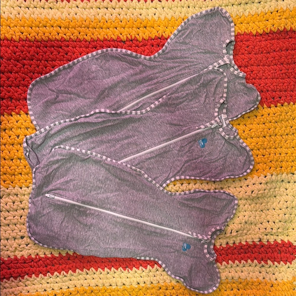 Gray Baby Swaddle with Zipper